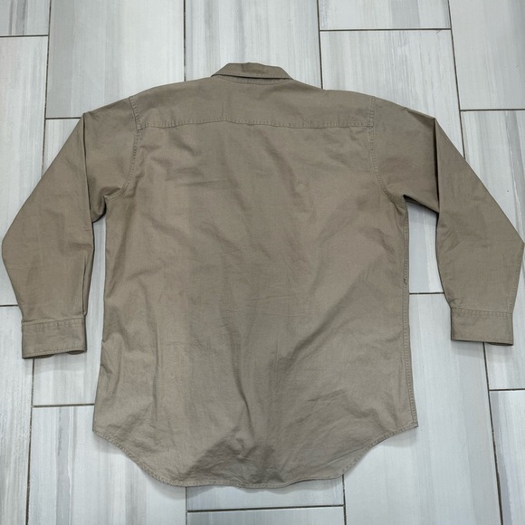 Woolrich Shirt Long Sleeve Button Down Brown Tan Sand Mens Size XL USA Vintage - Picture 7 of 7